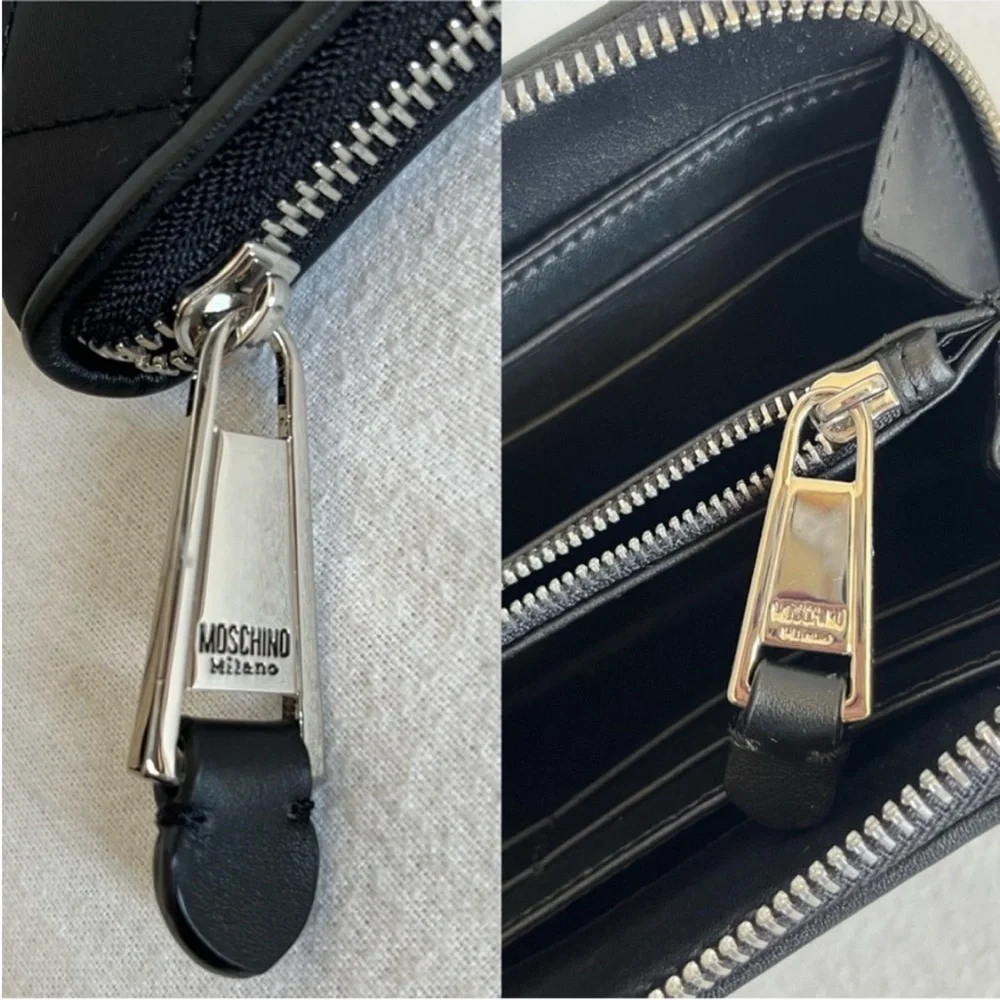 New Moschino Studded Logo Quilted
Fabric Zip Around Wallet. 100% Authentic - Picture 9 of 9